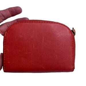Madewell $62 Zip Top Wallet in Leather Red MD201